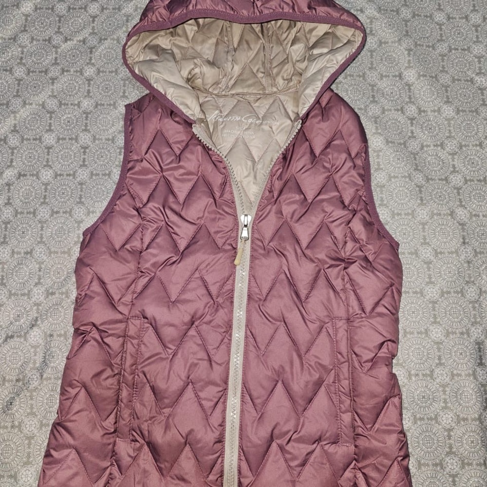 Kenneth Cole Quilted Hooded Vest - Mauve